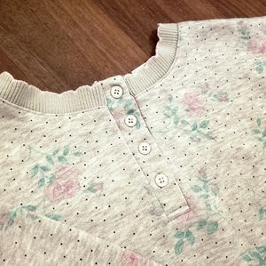 Heather Grey Floral Pullover 90's